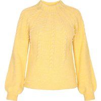 Zopfstrickpullover mit Perlenbesatz