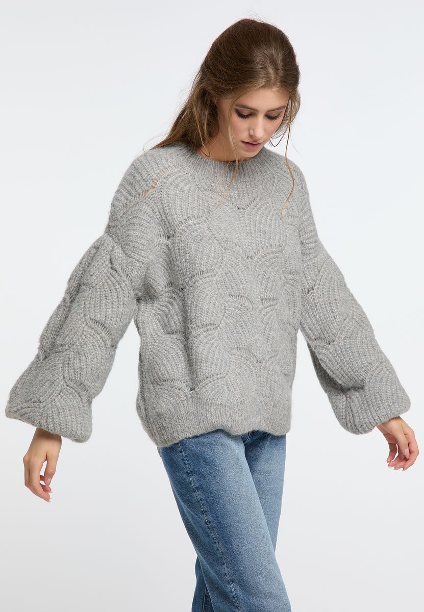 Oversized-Strickpullover im Muschel-Design