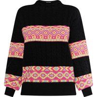 Boho-Strickpullover mit Ethno-Muster