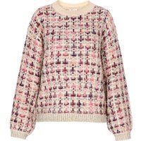 Strukturierter mehrfarbiger Strickpullover