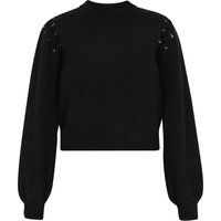 Pullover mit Ösenschnürung und Bischofsärmeln