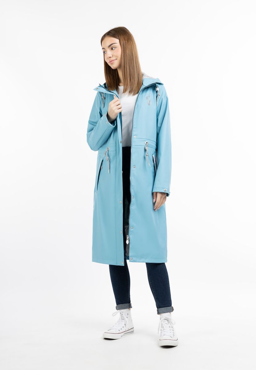 Langer wasserdichter Regenparka mit Kapuze