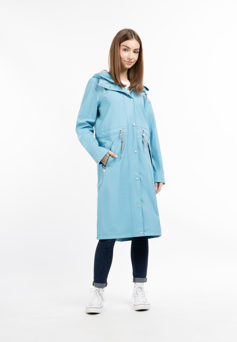 Langer wasserdichter Regenparka mit Kapuze