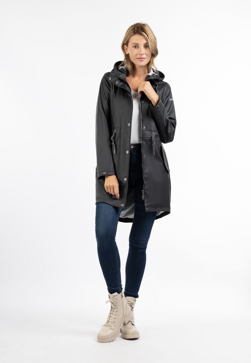 Matt-schwarzer wasserfester Regenparka