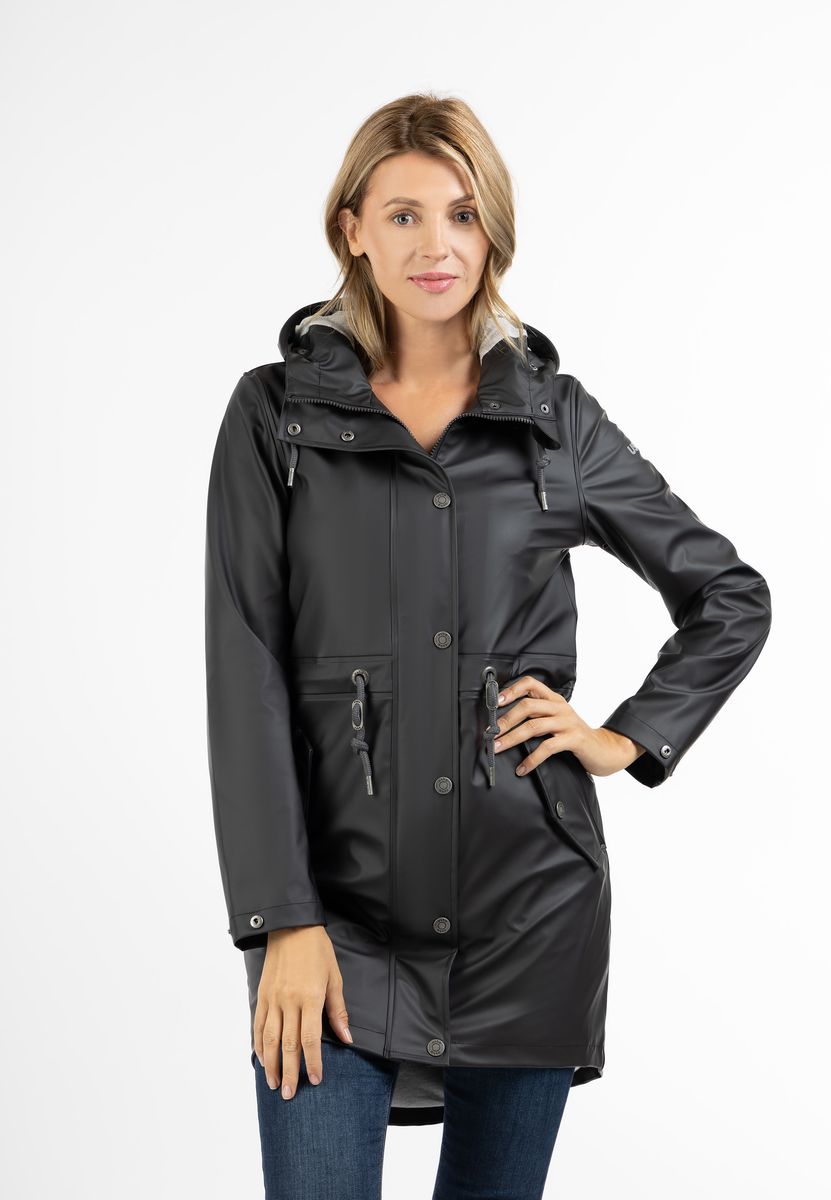 Matt-schwarzer wasserfester Regenparka