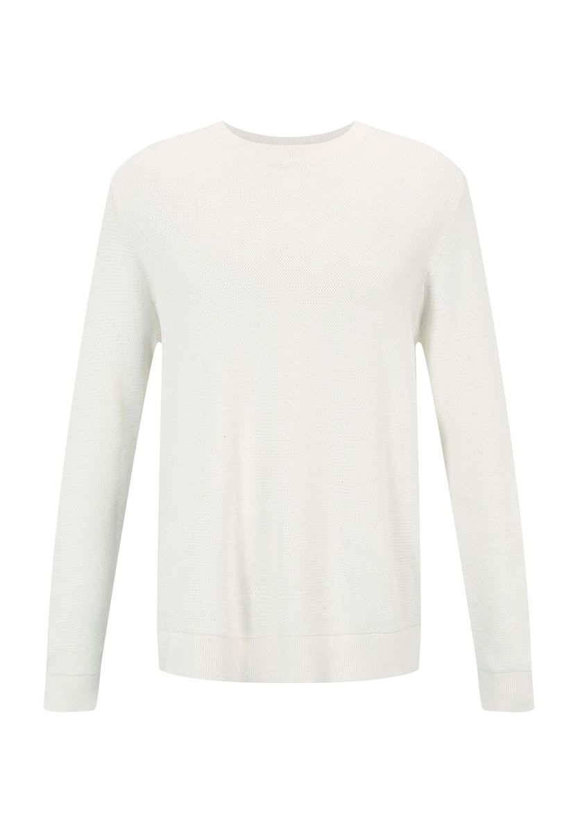 Klassischer Baumwollpullover mit Rundhalsausschnitt