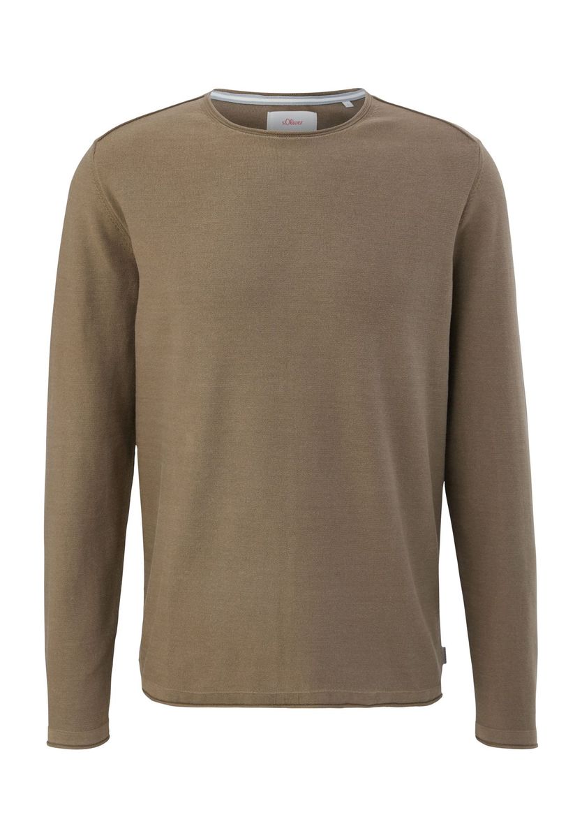 Klassischer Baumwollpullover mit Rundhalsausschnitt