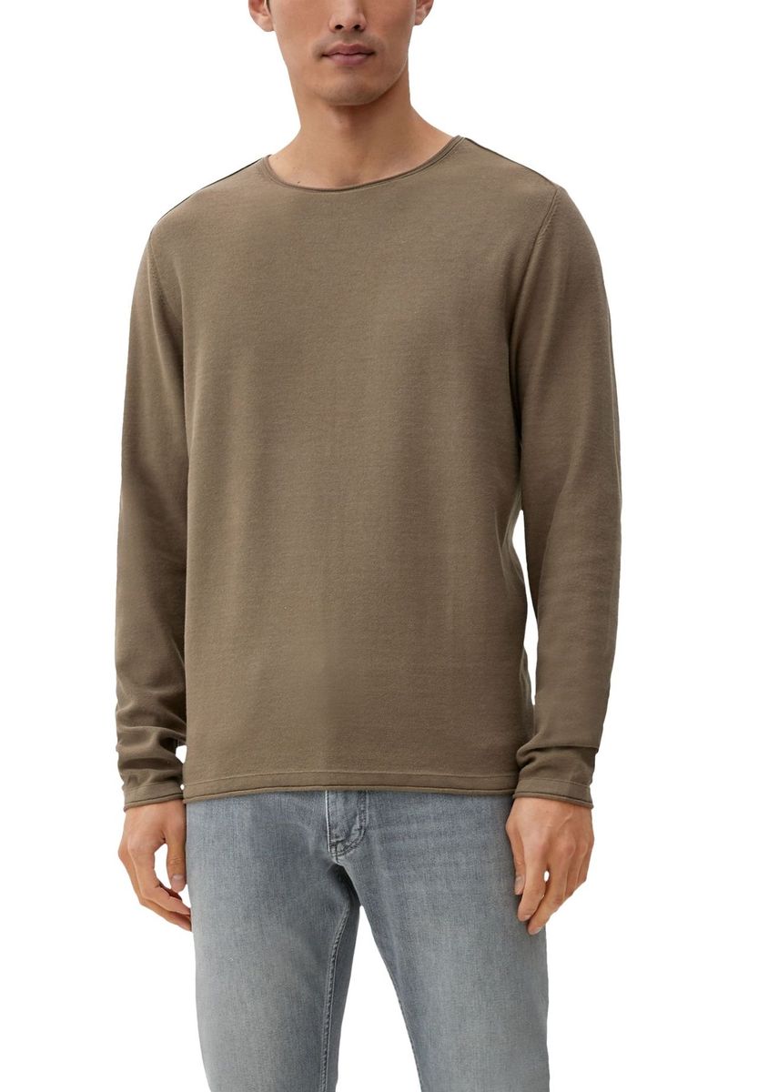 Klassischer Baumwollpullover mit Rundhalsausschnitt