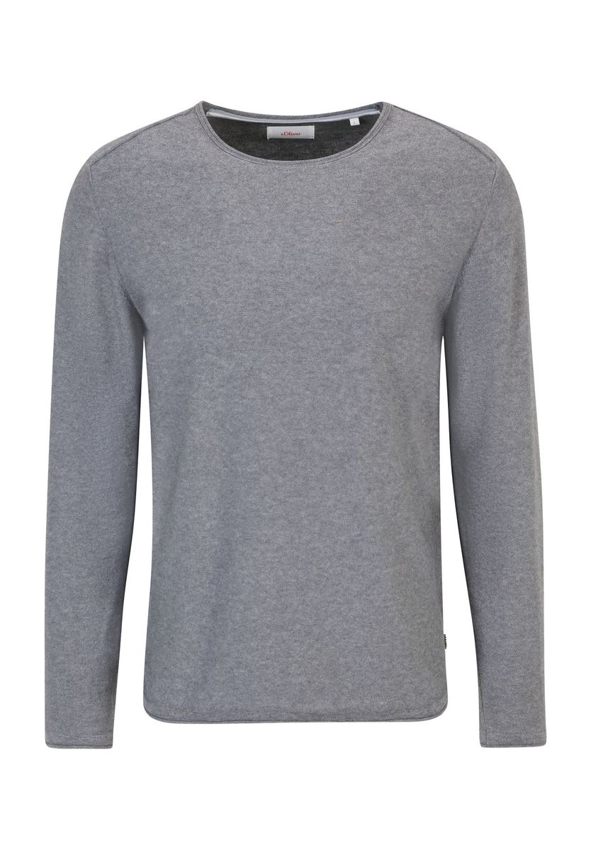 Klassischer Baumwollpullover mit Rundhalsausschnitt