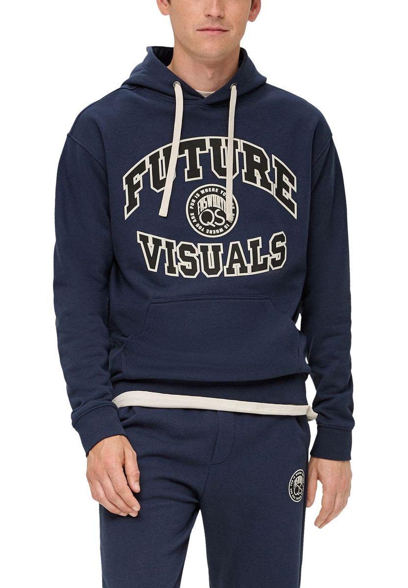 Kapuzenpullover mit Grafikprint und Kängurutasche