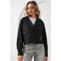 Taillierte Kurzjacke mit Seitenschnalle