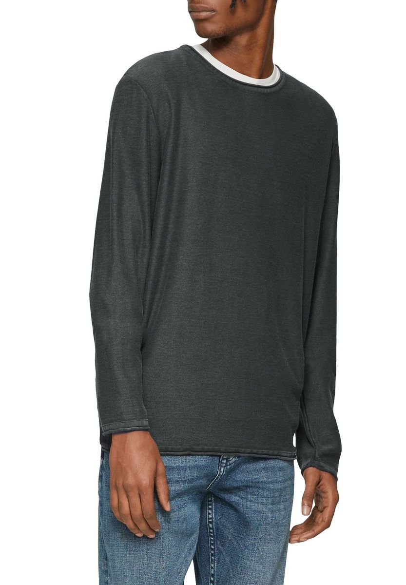 Klassischer Baumwollpullover mit Rundhalsausschnitt