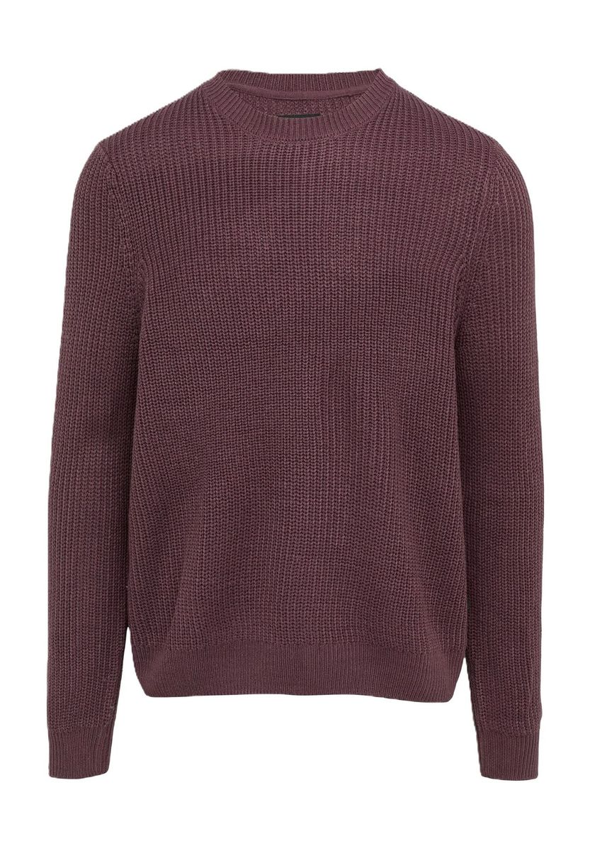 Klassischer Rippstrick-Pullover mit Rundhalsausschnitt