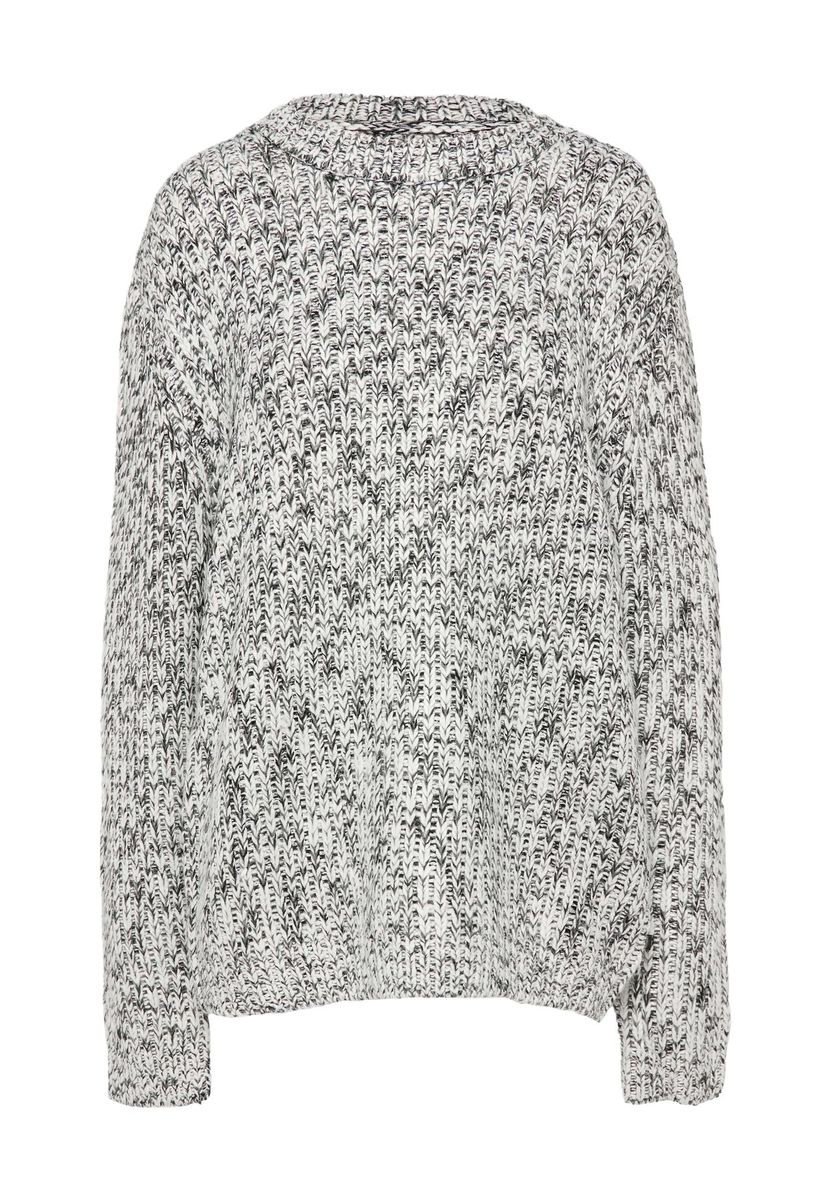 Lockerer melierter Strickpullover