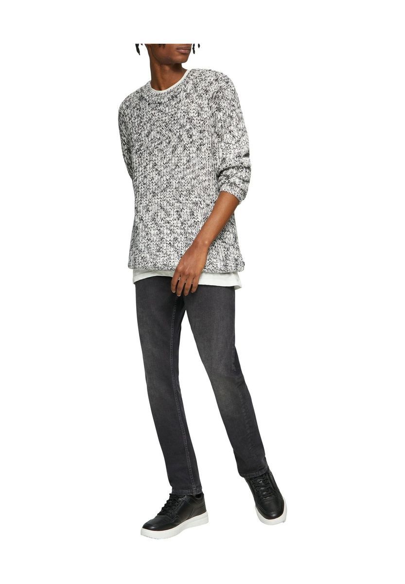 Lockerer melierter Strickpullover