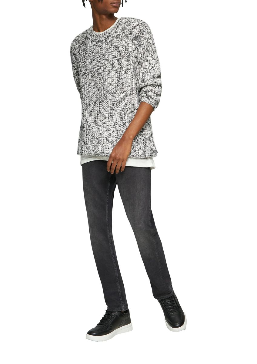 Lockerer melierter Strickpullover