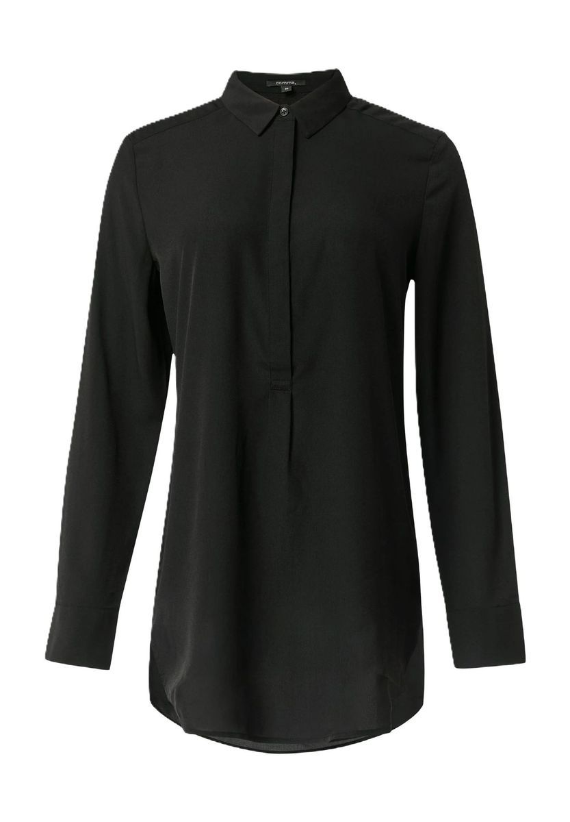 Klassische schwarze Langarmbluse