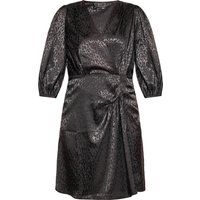 Leopard-Jacquard Wickelkleid mit V-Ausschnitt