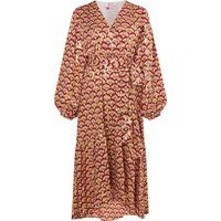Gestuftes Maxikleid mit Metallic-Print