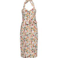 Neckholder-Etuikleid mit Tropen-Print