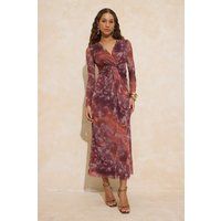 Maxikleid mit abstraktem Print