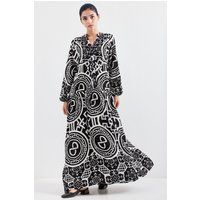 Maxikleid mit geometrischem Muster