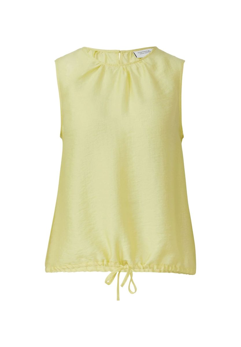 Ärmellose Bluse mit Tunnelzugsaum