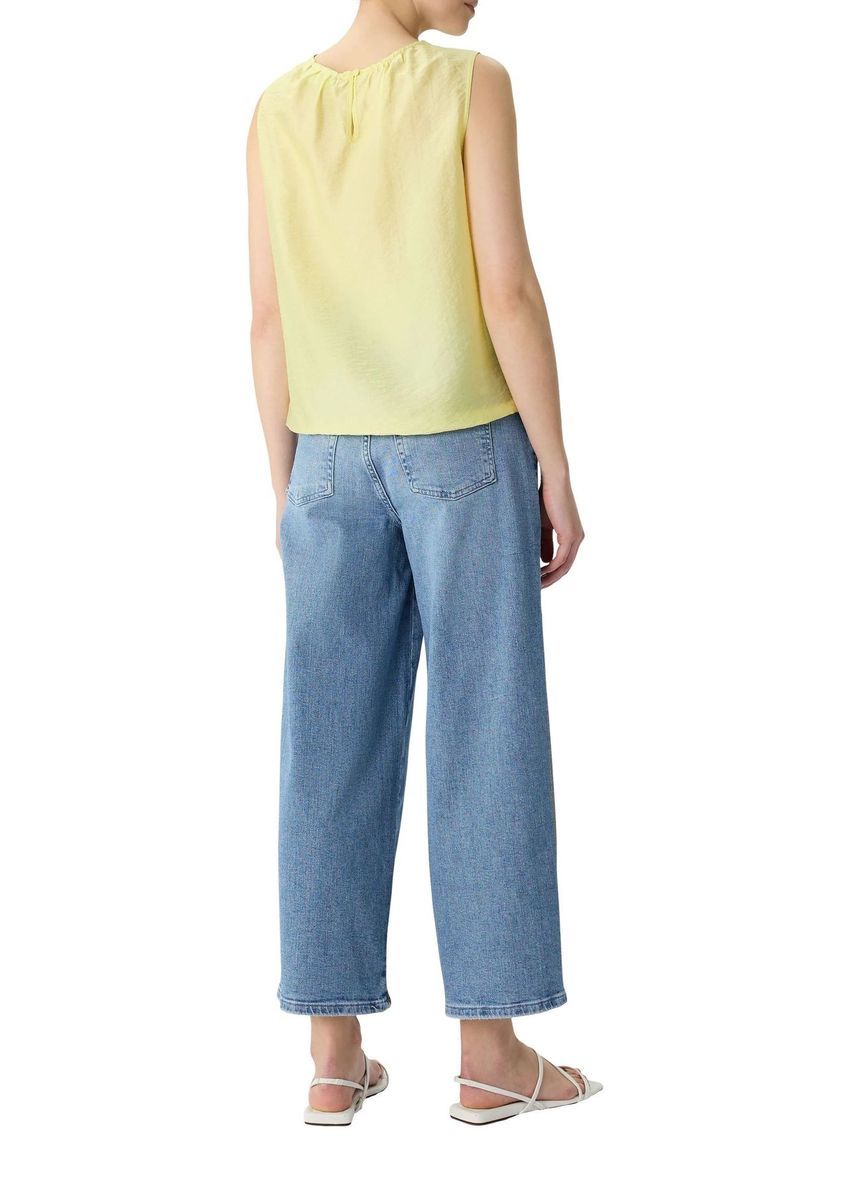 Ärmellose Bluse mit Tunnelzugsaum