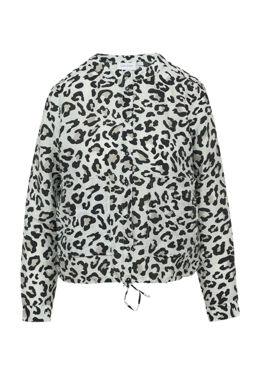 Jacke mit Leopardenmuster und Kordelzugsaum