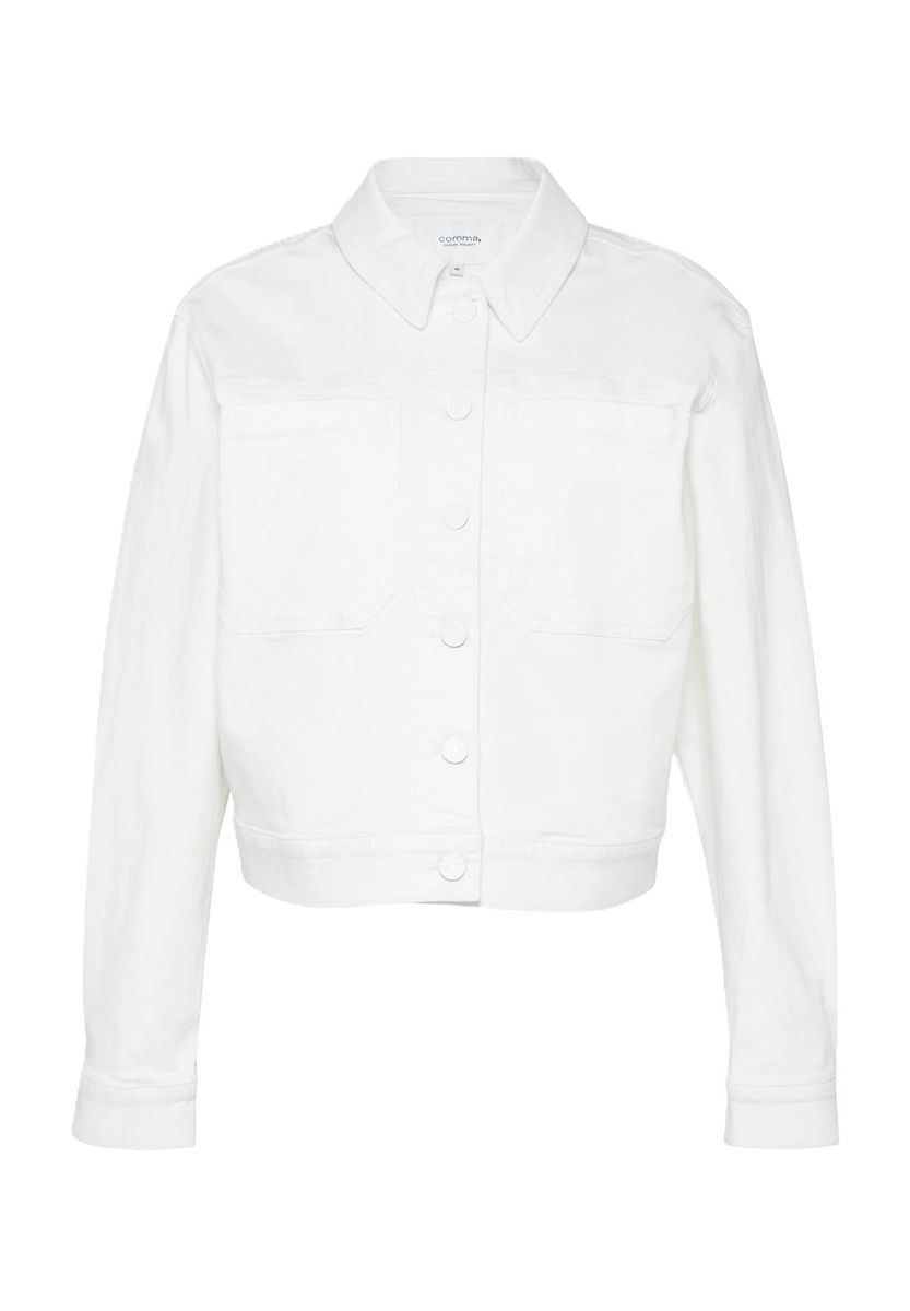 Verkürzte Jeansjacke in Weiß