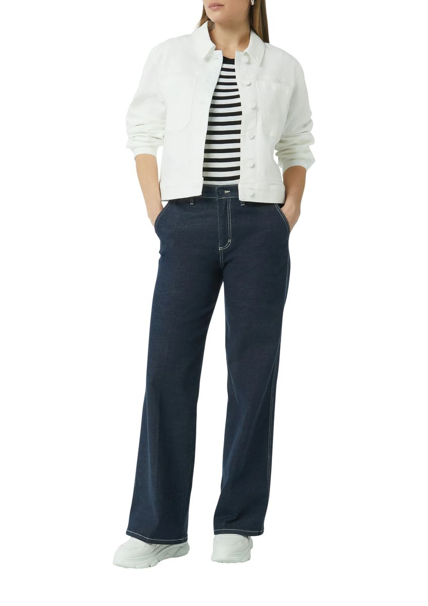 Verkürzte Jeansjacke in Weiß