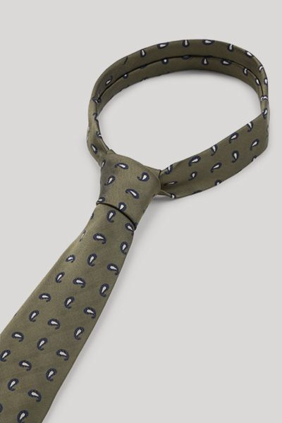 JOOP! Seidenkrawatte Paisley Olivgrün Modernes Klassisches Design