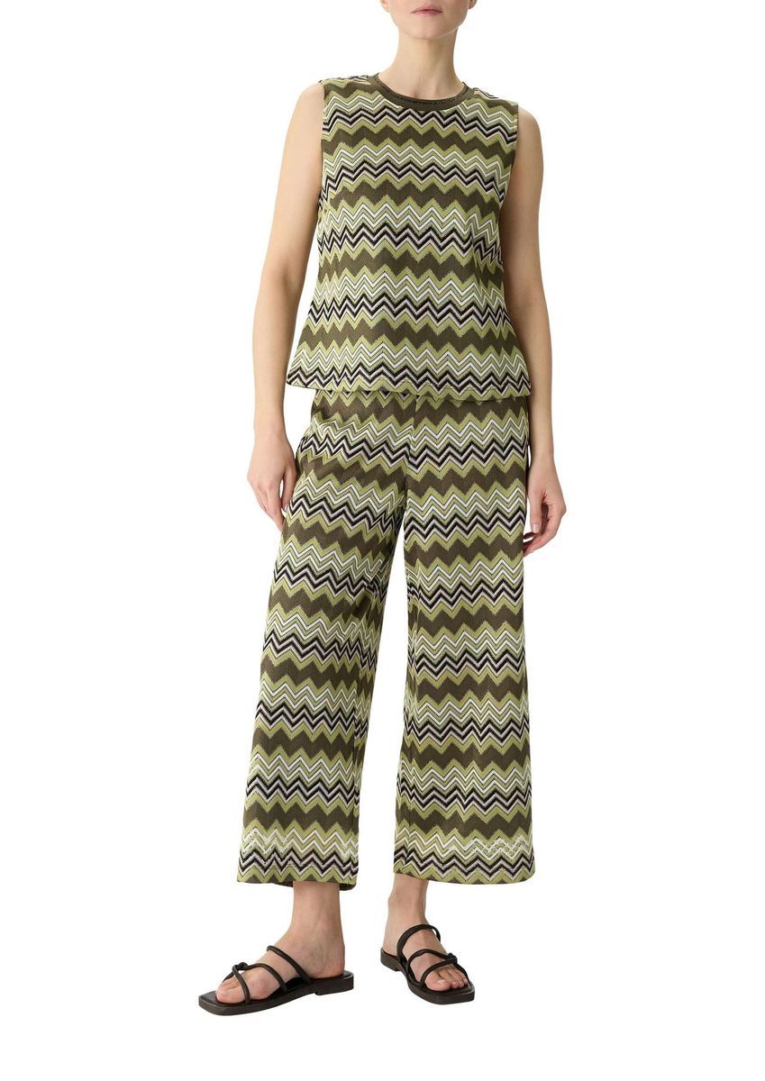 Ärmelloses Strickoberteil mit Zickzackmuster