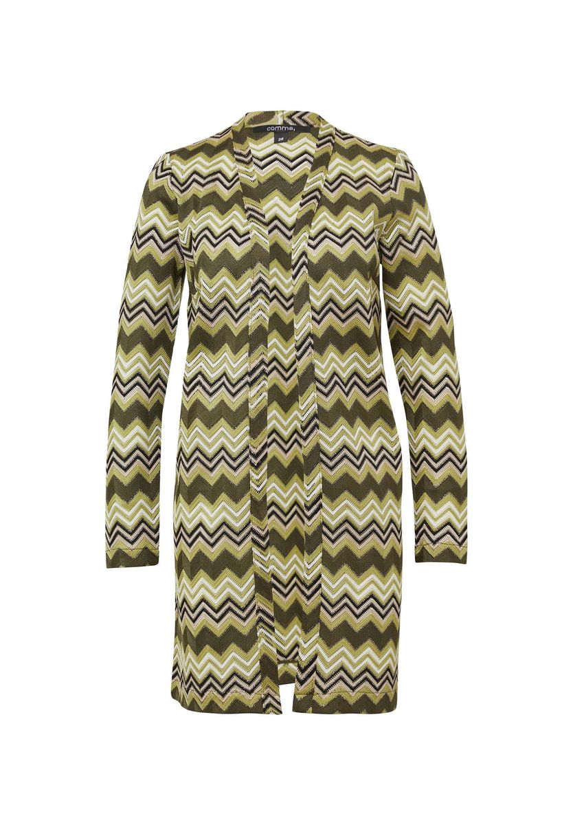 Cardigan mit Zickzackmuster und offener Vorderseite