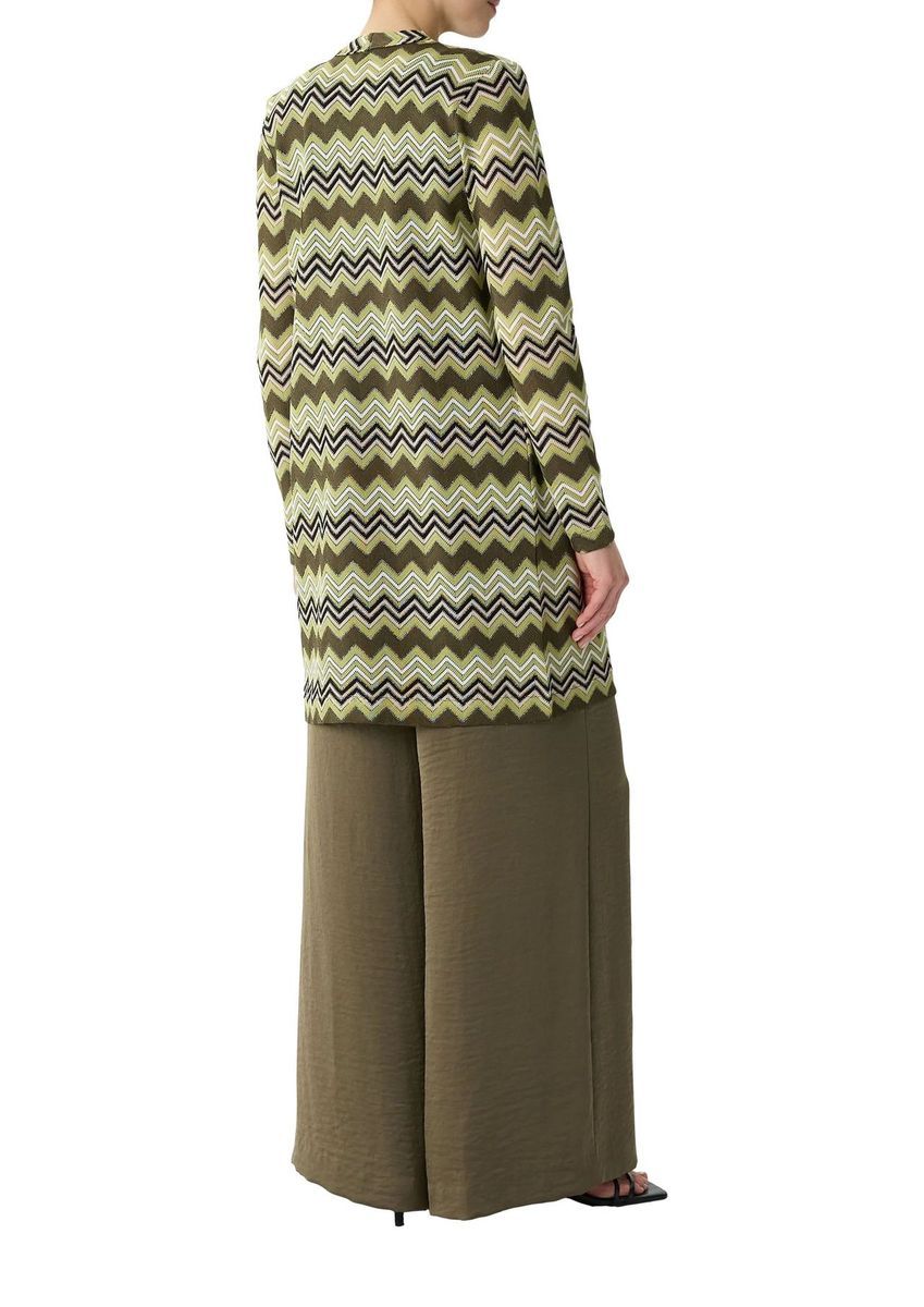 Cardigan mit Zickzackmuster und offener Vorderseite