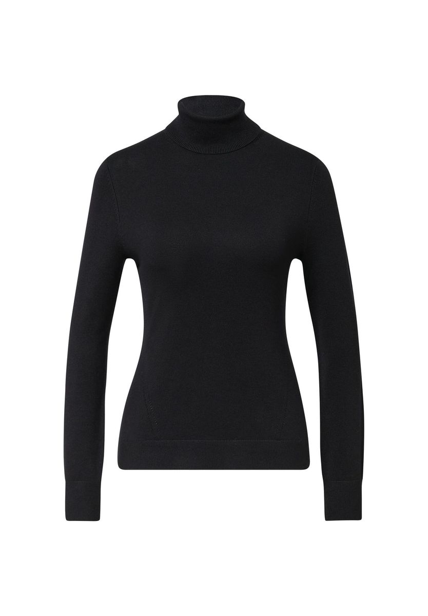 Elegantes, eng anliegendes Rollkragen-Strickoberteil