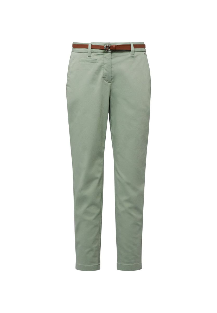 Schmale 7/8-Chino-Hose mit Gürtel