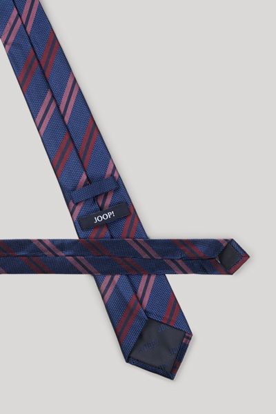 Joop! Marineblaue und bordeauxrote gestreifte Seidenkrawatte Business Formal