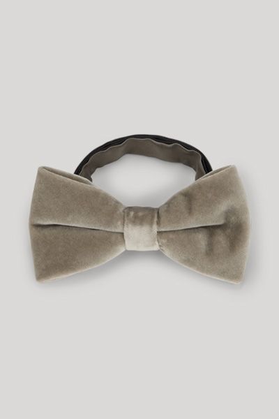 JOOP! Samt Fliege Vor-gebunden in Silbergrau