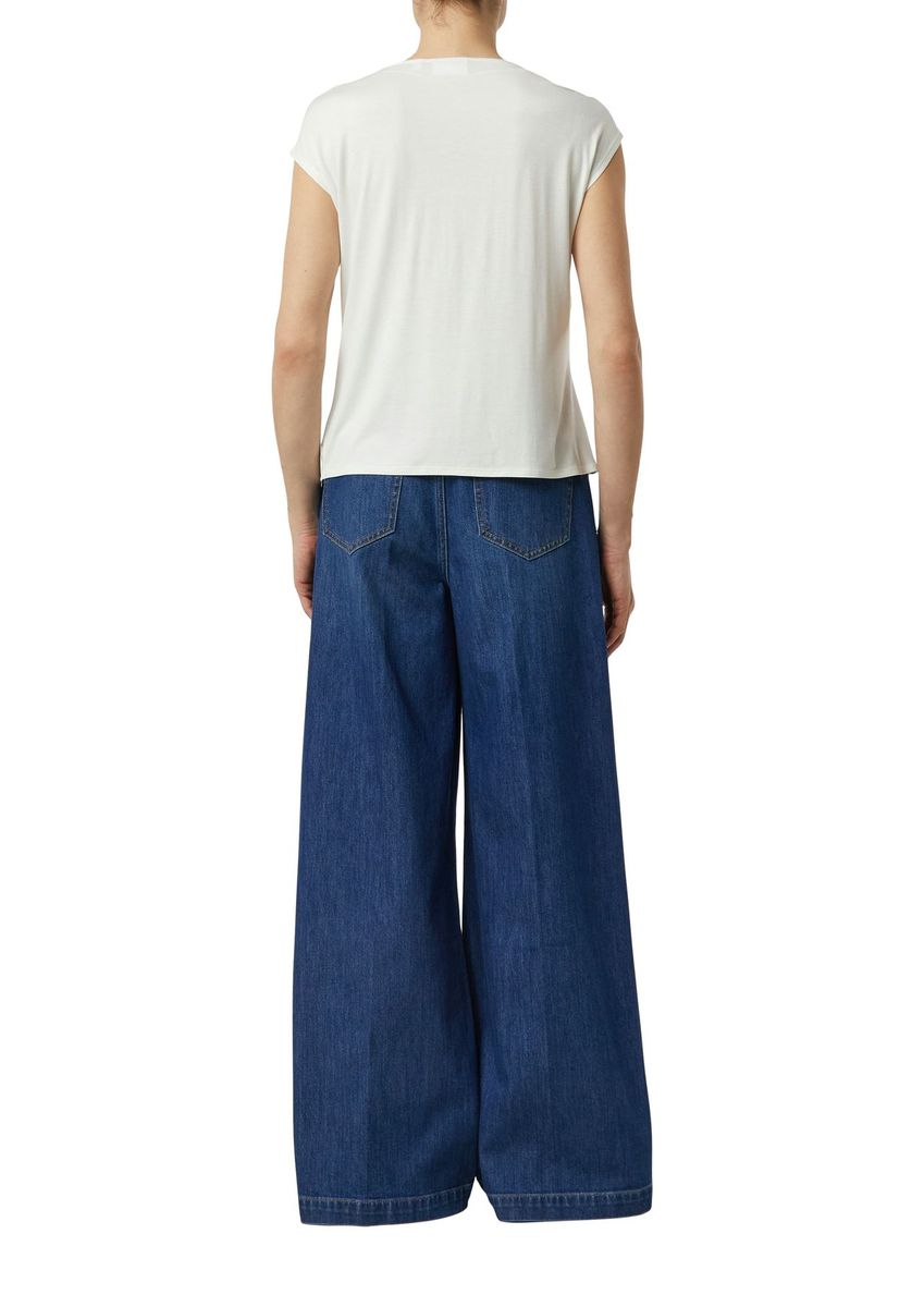 Elegante Kurzarm Bluse mit V-Ausschnitt