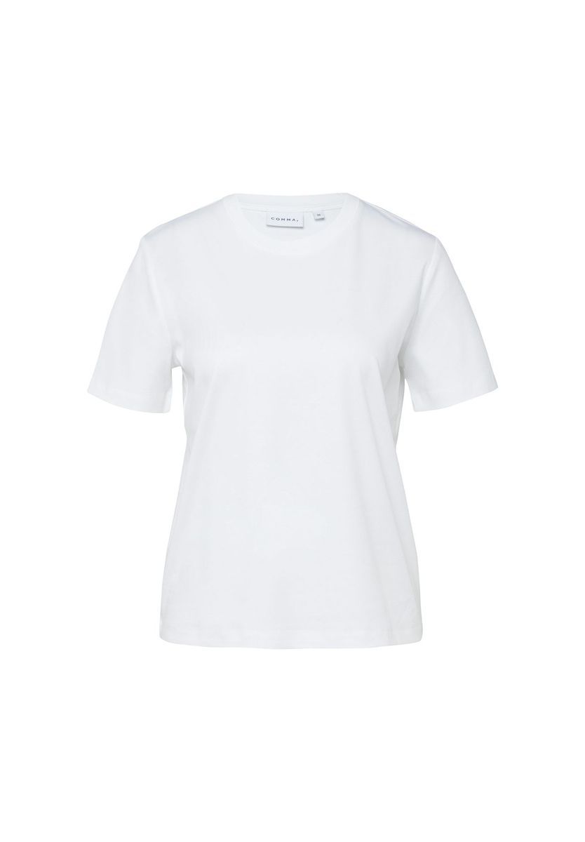 Klassisches Weißes Baumwoll-Jersey-T-Shirt