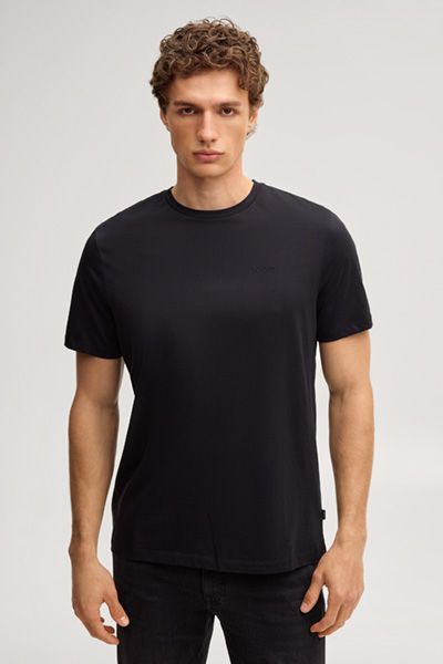 Joop! Cosmo Schwarzes Uni-Basic-T-Shirt Rundhalsausschnitt