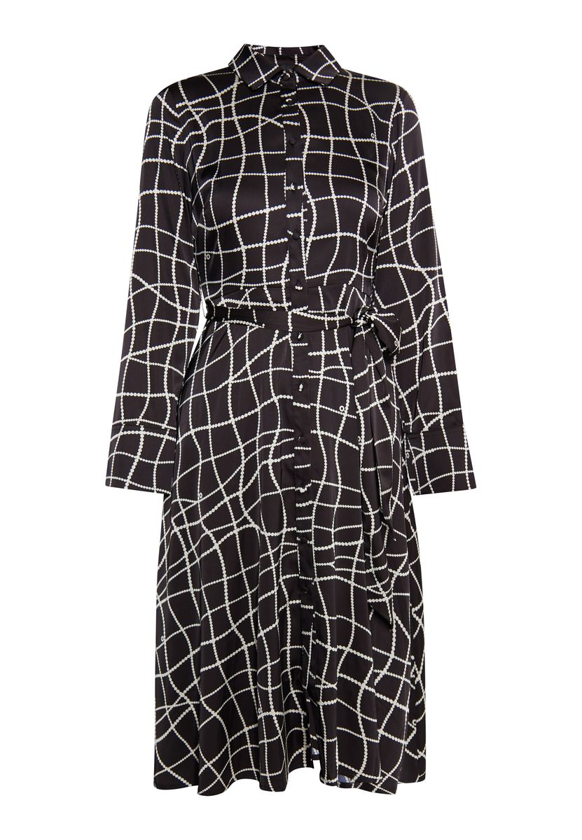 Elegantes Midikleid mit Perlenketten-Print