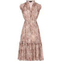 Midikleid mit Schlangenmuster und Rüschen