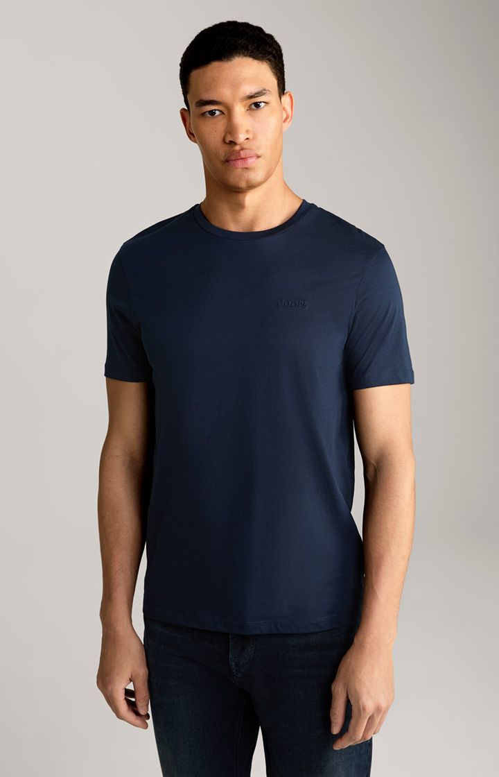 Joop! Cosmo Dunkelblaues T-Shirt Basic Solide Logo Baumwolle