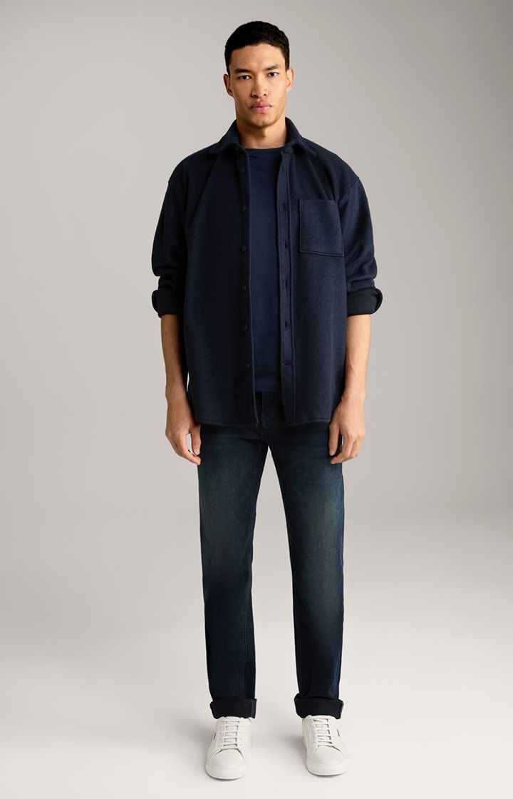 Joop! Cosmo Dunkelblaues T-Shirt Basic Solide Logo Baumwolle