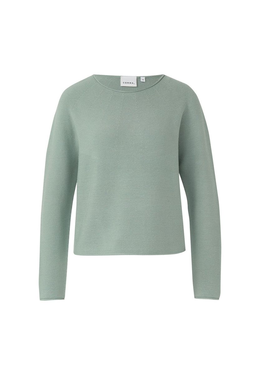 Kurzer Feinstrickpullover mit Rundhalsausschnitt