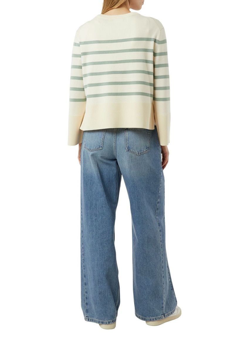 Gestreifter Strickpullover mit entspannter Passform