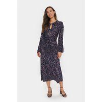 Bedrucktes Jersey-Midikleid mit Schlüssellochausschnitt