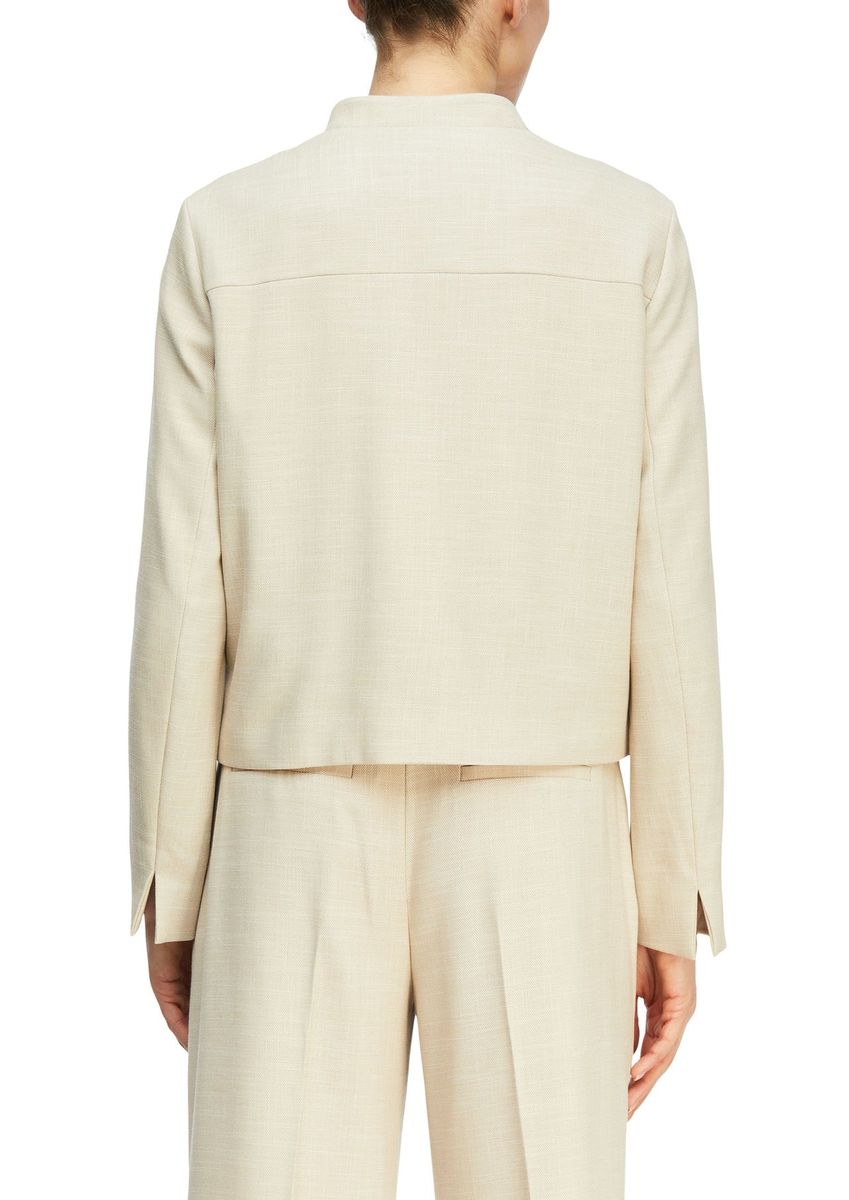 Elegante Kragenlose Blazerjacke mit Reißverschluss